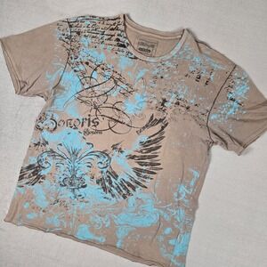 Retrofit Shirt Mens XL Tee Wings Cyber Gothic Pinkman Brown Blue Grunge Y2K